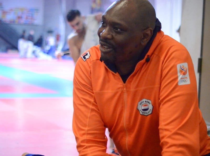 Pic showing Kevin Carvosso working at a judo tournament